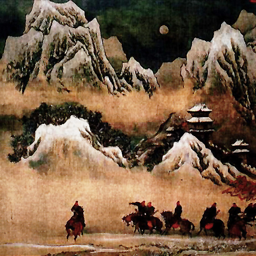 雪滿臨洮馬猶度，旗掀單于刀已殘