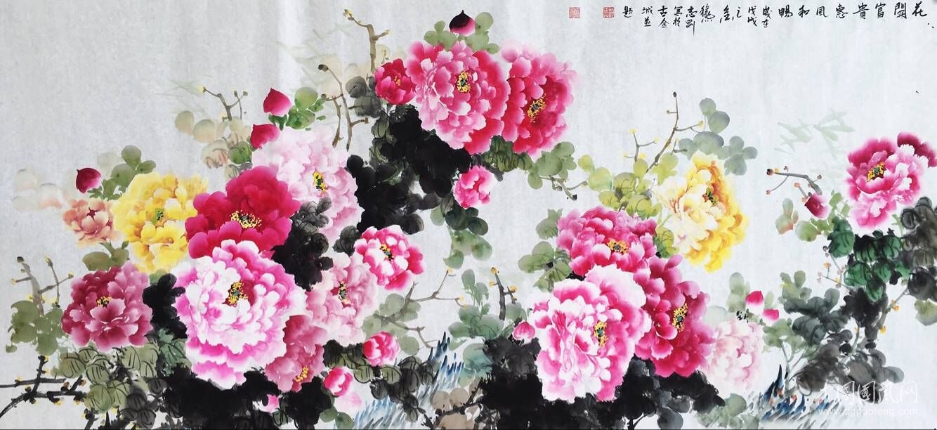 許志剛國畫作品（牡丹）